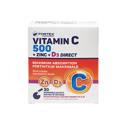 Vitamin C 500 Mg + Zinc + D3 Direct * 20 Bust